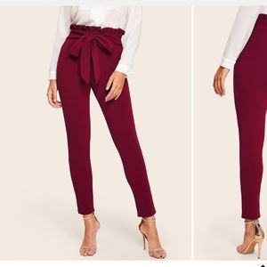 Paperbag Waist Form-fitted Pants